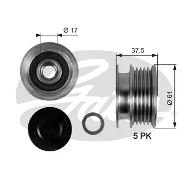 OAP OAP7108 OVERRUNNING ALT.PULLEY Gates 