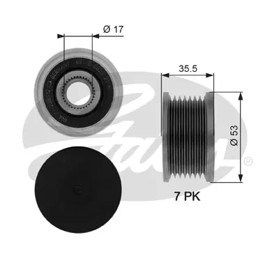 OAP OAP7110 OVERRUNNING ALT.PULLEY Gates 