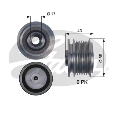 OAP OAP7112 OVERRUNNING ALT.PULLEY Gates 