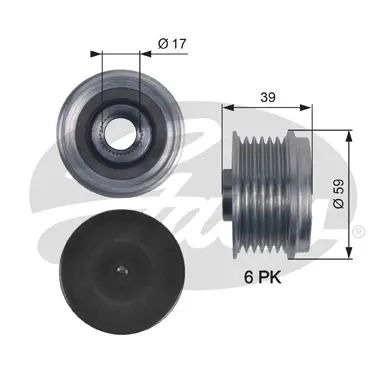 OAP OAP7113 OVERRUNNING ALT.PULLEY Gates 