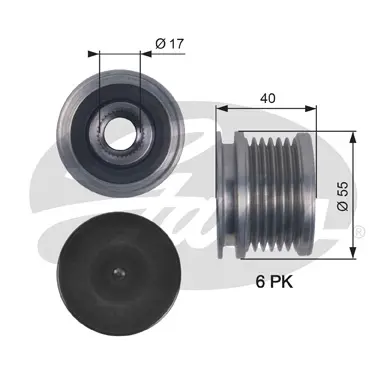OAP OAP7114 OVERRUNNING ALT PULLEY Gates 
