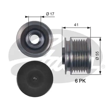 OAP OAP7115 OVERRUNNING ALT PULLEY Gates 
