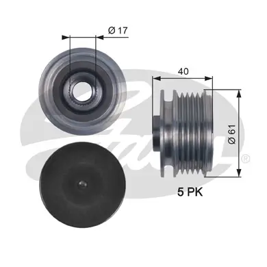 OAP OAP7117 OVERRUNNING ALT.PULLEY Gates 