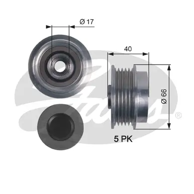 OAP OAP7122 OVERRUNNING ALT.PULLEY Gates 