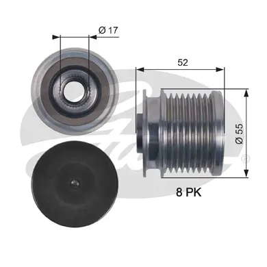 OAP OAP7123 OVERRUNNING ALT.PULLEY Gates 