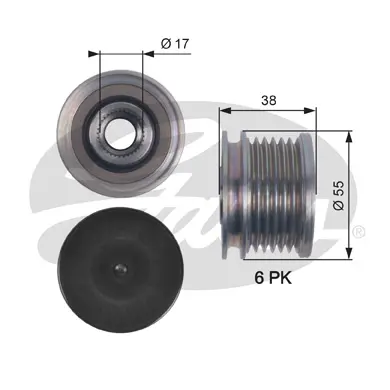OAP OAP7124 OVERRUNNING ALT.PULLEY Gates 