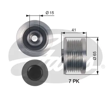 OAP OAP7125 OVERRUNNING ALT.PULLEY Gates 
