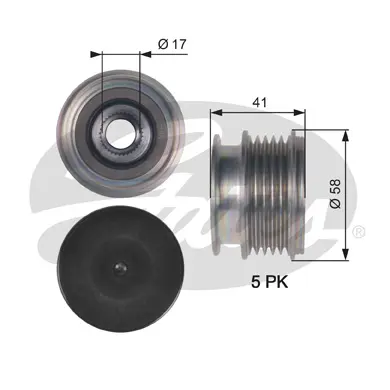 OAP OAP7126 OVERRUNNING ALT.PULLEY Gates 