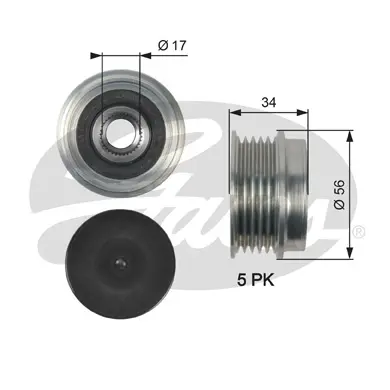 OAP OAP7127 OVERRUNNING ALT.PULLEY Gates 