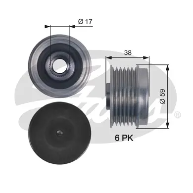 OAP OAP7130 OVERRUNNING ALT.PULLEY Gates 