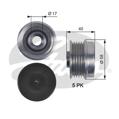 OAP OAP7132 OVERRUNNING ALT.PULLEY Gates 