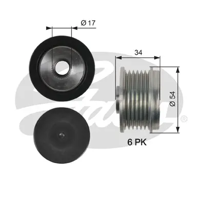 OAP OAP7135 OVERRUNNING ALT.PULLEY Gates 