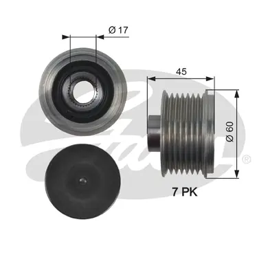 OAP OAP7136 OVERRUNNING ALT.PULLEY Gates 