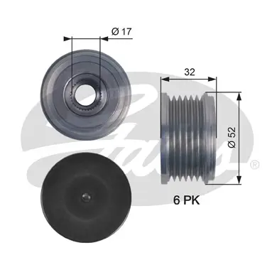 OAP OAP7140 OVERRUNNING ALT.PULLEY Gates 