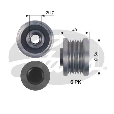 OAP OAP7142 OVERRUNNING ALT.PULLEY Gates 