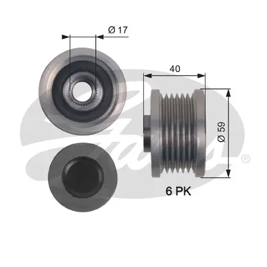 OAP OAP7144 OVERRUNNING ALT.PULLEY Gates 