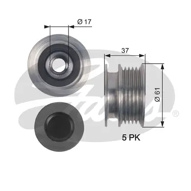 OAP OAP7145 OVERRUNNING ALT.PULLEY Gates 