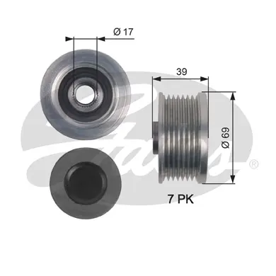 OAP OAP7149 OVERRUNNING ALT.PULLEY Gates 