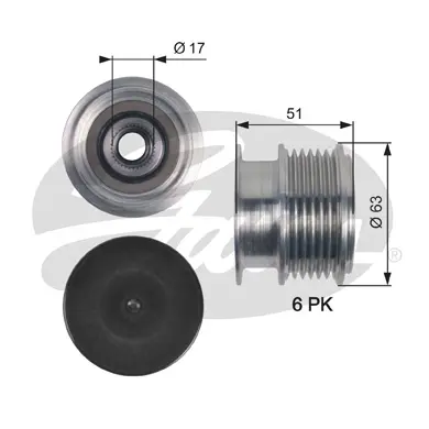 OAP OAP7150 OVERRUNNING ALT.PULLEY Gates 