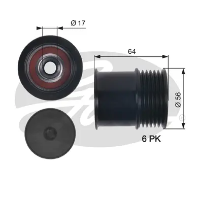 OAP OAP7151 OVERRUNNING ALT.PULLEY Gates 
