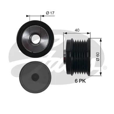 OAP OAP7153 OVERRUNNING ALT.PULLEY Gates 