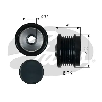 OAP OAP7155 OVERRUNNING ALT.PULLEY Gates 