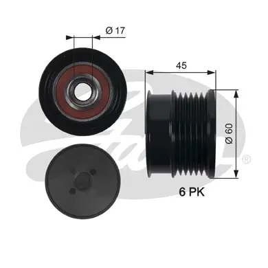 OAP OAP7156 OVERRUNNING ALT.PULLEY Gates 