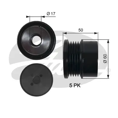 OAP OAP7157 OVERRUNNING ALT.PULLEY Gates 