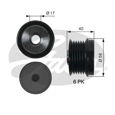 OAP OAP7158 OVERRUNNING ALT.PULLEY Gates 