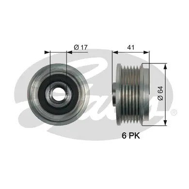 OAP OAP7161 OVERRUNNING ALT.PULLEY Gates 