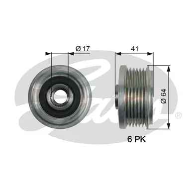 OAP OAP7162 OVERRUNNING ALT.PULLEY Gates 