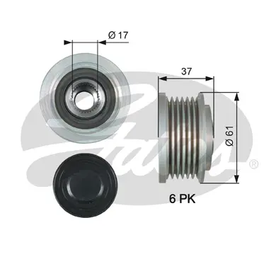 OAP OAP7164 OVERRUNNING ALT.PULLEY Gates 