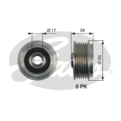 OAP OAP7165 OVERRUNNING ALT.PULLEY Gates 