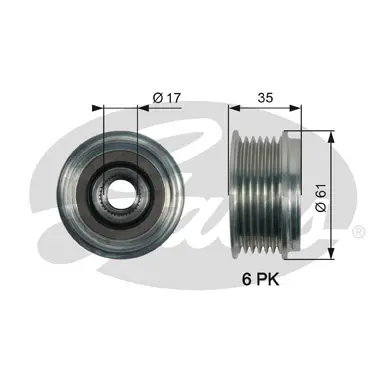 OAP OAP7166 OVERRUNNING ALT.PULLEY Gates 