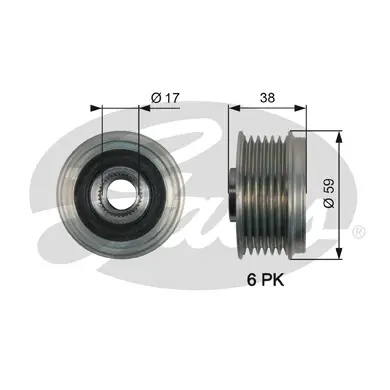 OAP OAP7168 OVERRUNNING ALT.PULLEY Gates 