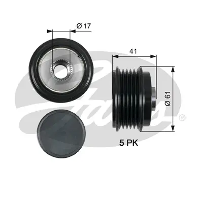 OAP OAP7173 OVERRUNNING ALT.PULLEY Gates 