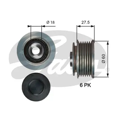 OAP OAP7176 OVERRUNNING ALT.PULLEY Gates 