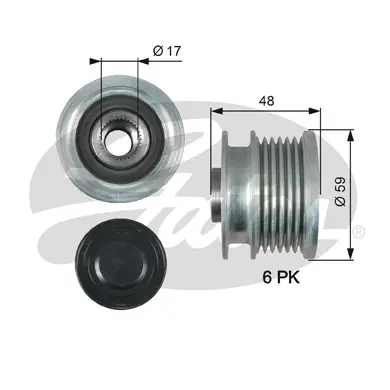 OAP OAP7178 OVERRUNNING ALT.PULLEY Gates 