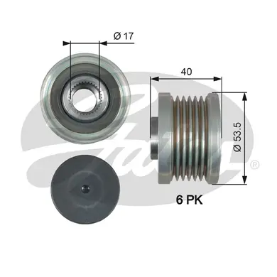 OAP OAP7179 OVERRUNNING ALT.PULLEY Gates 