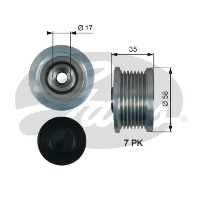 OAP OAP7183 OVERRUNNING ALT.PULLEY Gates 