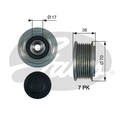OAP OAP7184 OVERRUNNING ALT.PULLEY Gates 
