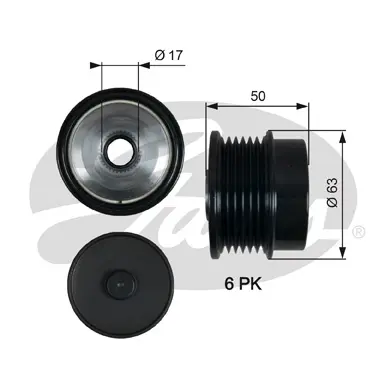 OAP OAP7186 OVERRUNNING ALT.PULLEY Gates 