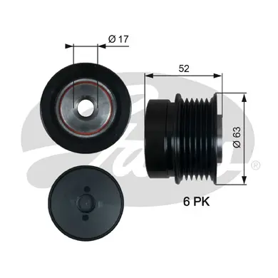 OAP OAP7187 OVERRUNNING ALT.PULLEY Gates 