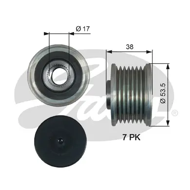 OAP OAP7190 OVERRUNNING ALT.PULLEY Gates 