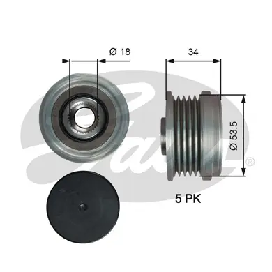 OAP OAP7202 OVERRUNNING ALT.PULLEY Gates 