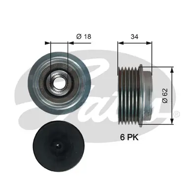 OAP OAP7203 OVERRUNNING ALT.PULLEY Gates 