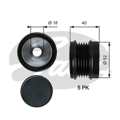 OAP OAP7209 OVERRUNNING ALT.PULLEY Gates 
