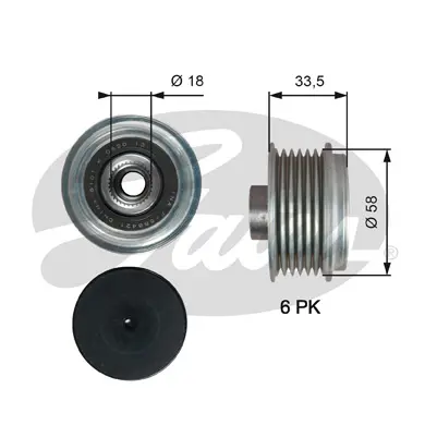 OAP OAP7210 OVERRUNNING ALT.PULLEY Gates 