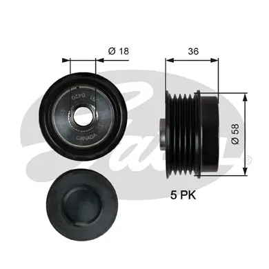 OAP OAP7214 OVERRUNNING ALT.PULLEY Gates 