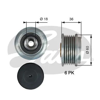 OAP OAP7215 OVERRUNNING ALT.PULLEY Gates 